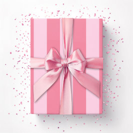 Papel De Presente Listras de Cabana em Rosa