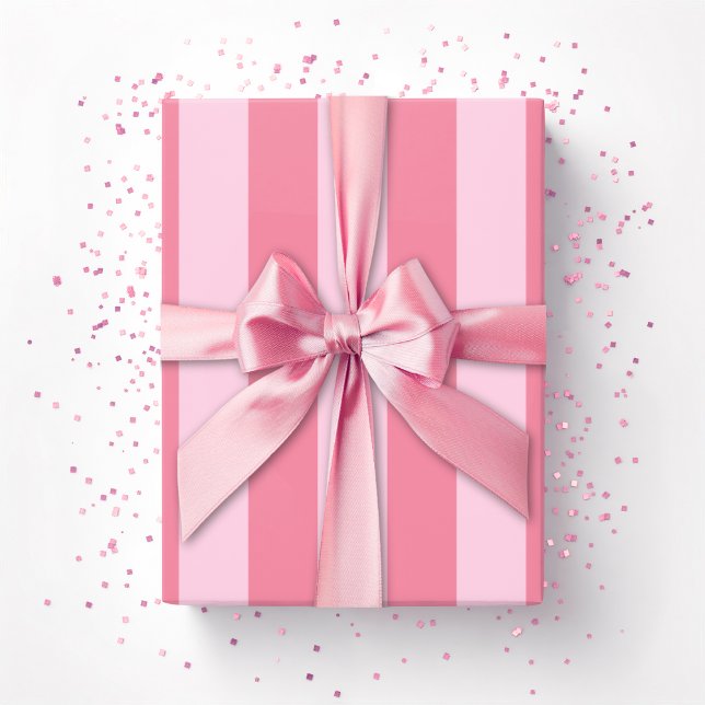 Papel De Presente Listras de Cabana em Rosa (Criador carregado)