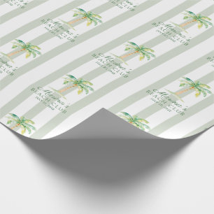 Papel De Presente Listras de Cabana Verde Palm Beach Club