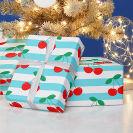 Papel De Presente Listras de Cereja – Presente e Decoração de Frutas