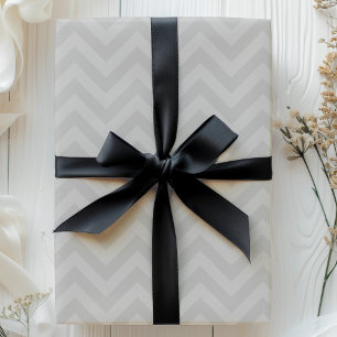 Papel De Presente Listras de Chevron Zig Zag Cinza