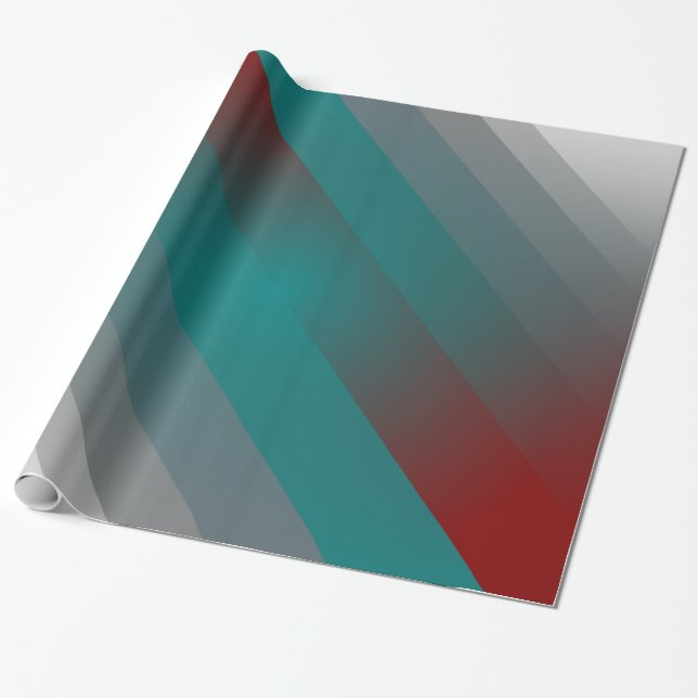 Papel De Presente listras de cinza de Borgundy teal (Desenrolado)