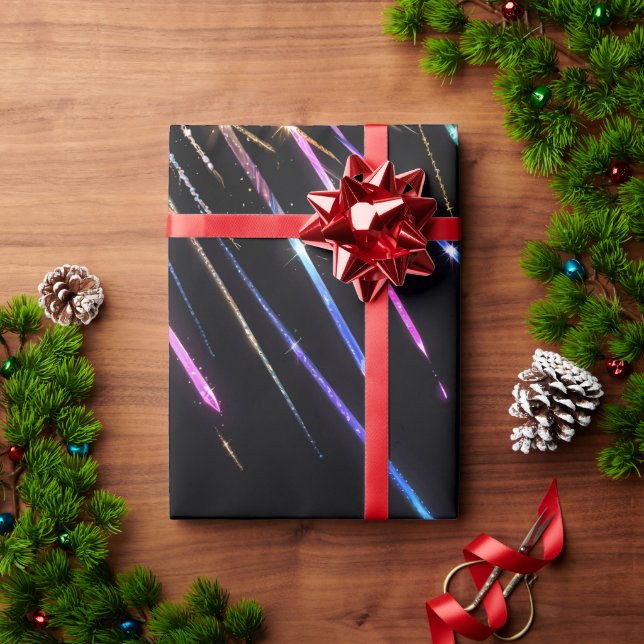 Papel De Presente Listras de compromisso multicoloridas (Presente de Natal)