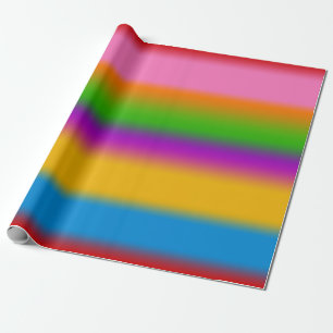 Papel De Presente Listras de Gradiente de Arco-íris Multicor Vibrant