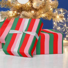 Papel De Presente Listras de Natal Contemporâneas