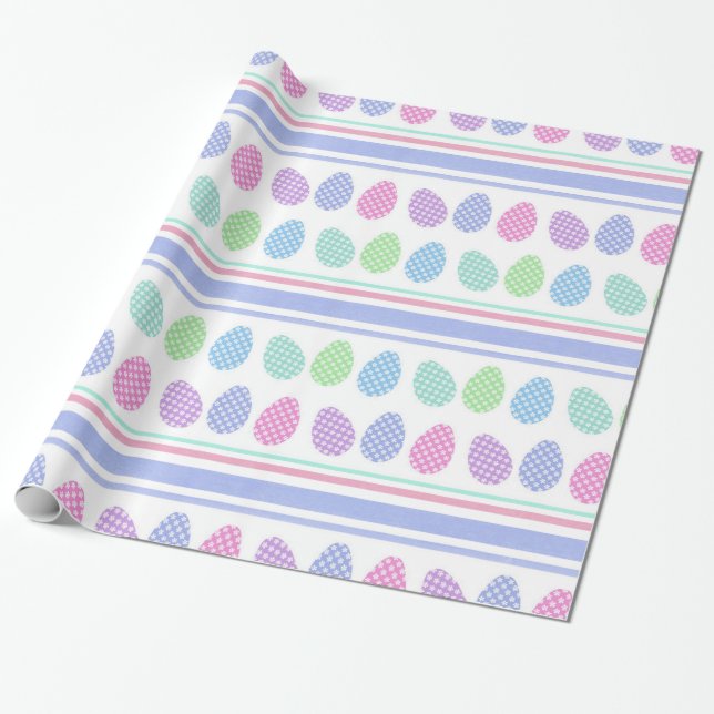 Papel De Presente Listras de Ovo de Páscoa (Desenrolado)