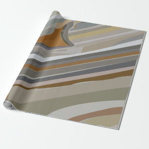 Papel De Presente Listras de Pedra de Mármore Cinza Dourado 