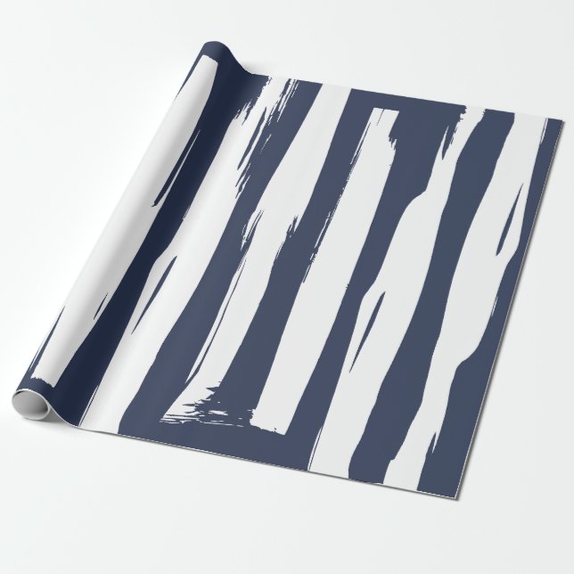 Papel De Presente Listras de Pinceladas Negritas (Desenrolado)
