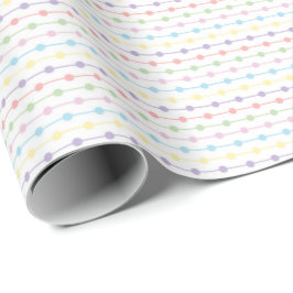 Papel De Presente Listras de Pontos Pastel Arco-íris para Gênero Neu