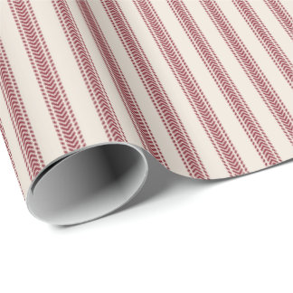 Papel De Presente Listras de Tiques de Chevron Vermelho em Cor de Ar