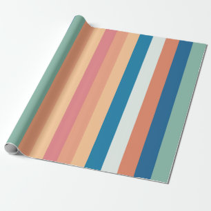 Papel De Presente Listras de Tons de Cor