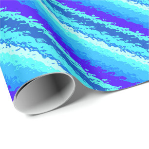 Papel De Presente Listras de vidro - tons de azul oceânico