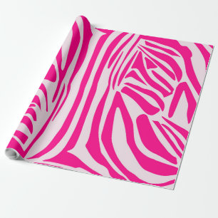 Papel De Presente Listras de zebra rosa