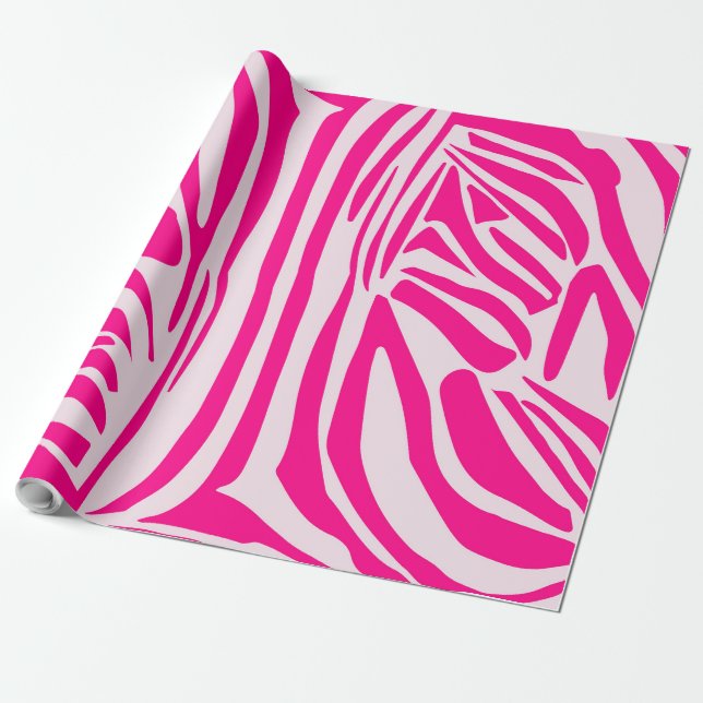 Papel De Presente Listras de zebra rosa (Desenrolado)