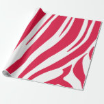 Papel De Presente Listras de zebra rosa e branco<br><div class="desc">Faça seus presentes se destacarem com este papel de embrulho moderno,  com um divertido padrão de impressão de zebra.</div>