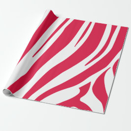 Papel De Presente Listras de zebra rosa e branco