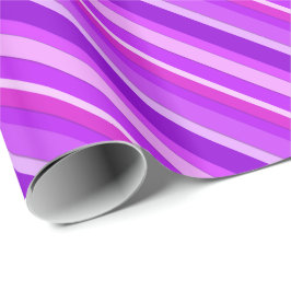 Papel De Presente Listras doces em camadas - roxo e orquídea
