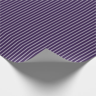Papel De Presente Listras Finas Brancas em Roxo Escuro