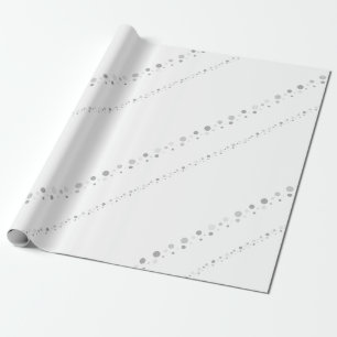 Papel De Presente Listras Gráficas de Pontos Estilizados em Branco A