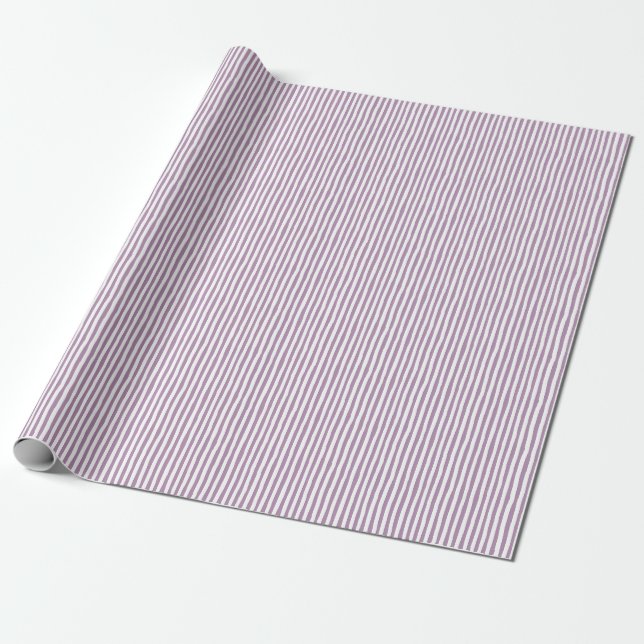 Papel De Presente Listras Irregulares Rosa Claro e Branco (Desenrolado)