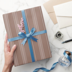 Papel De Presente Listras Marrons e Marrons Claras