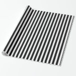 Papel De Presente Listras Pretas Brancas Vestido de Noiva Chique<br><div class="desc">Papel de Embrulho</div>