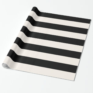 Papel De Presente Listras preto e branco dos padrões geométricos