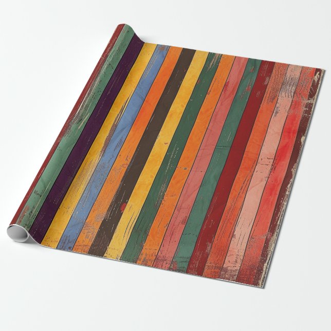 Papel De Presente Listras Retro (Desenrolado)