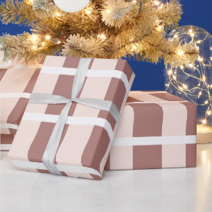 Papel De Presente Listras Rosa Castanho Padrão