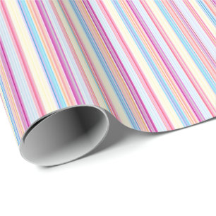 Papel De Presente Listras rosa pastel riscadas