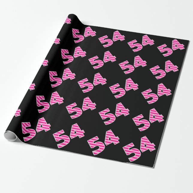 Papel De Presente Listras Rosas 54 Evento # (Aniversário, Aniversári (Desenrolado)