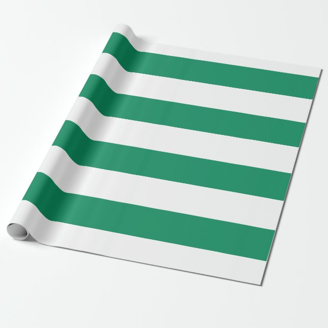 Papel De Presente Listras | verde & branco | | customizável (Desenrolado)