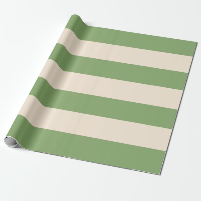 Papel De Presente Listras Verdes de Espargos (Desenrolado)