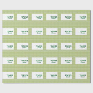 Papel De Presente Listras verdes e brancas de limão nome do professo