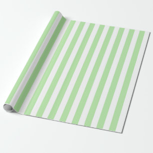Papel De Presente Listras verdes e brancas macias verticais