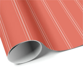 Papel De Presente Listras vermelhas e rosa retrô elegante para o fer