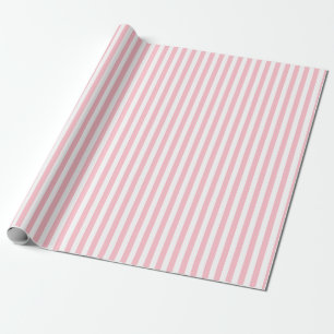 Papel De Presente Listras Verticais de Pequeno Tamanho Rosa e Branco