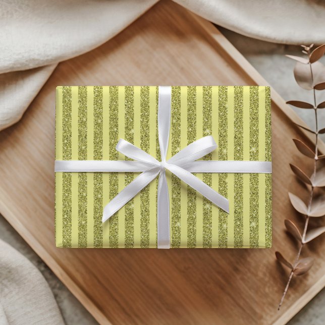 Papel De Presente Listras Verticais no Estilo Brilho Amarelo Vibrant (Criador carregado)