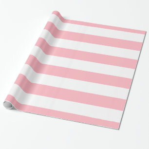Papel De Presente Listras XL Rosa e Branco