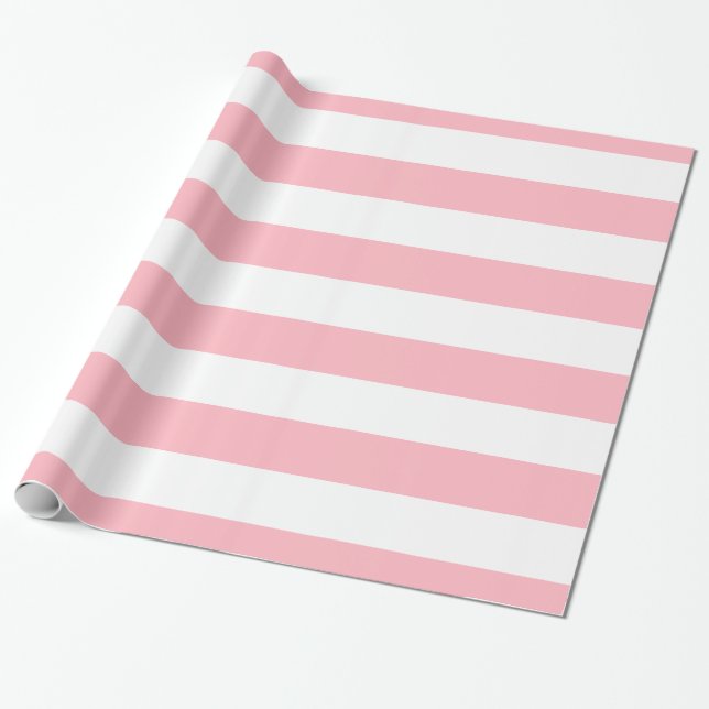 Papel De Presente Listras XL Rosa e Branco (Desenrolado)