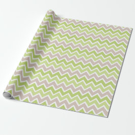 PAPEL DE PRESENTE LISTRAS ZIG ZAG BRANCAS VERDES CASTANHO