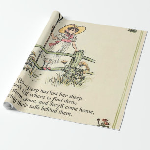 Papel De Presente Little Bo-Peep: Clássico de Kate Greenaway Nursery