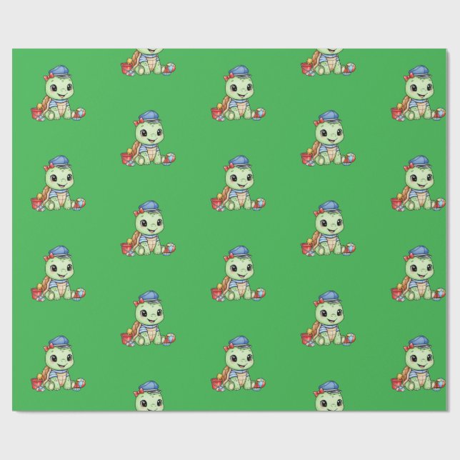 Papel De Presente Little Cute Turtle (Aberto)