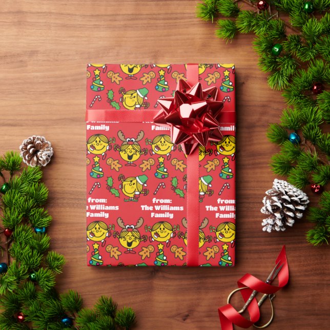 Papel De Presente Little Miss Sunshine Red Christmas Pattern (Presente de Natal)