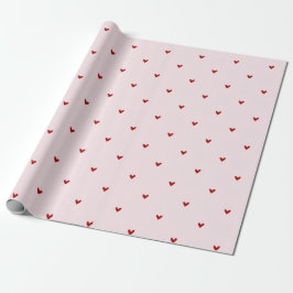 Papel De Presente Little Red Hears Pink Valentine'sDay