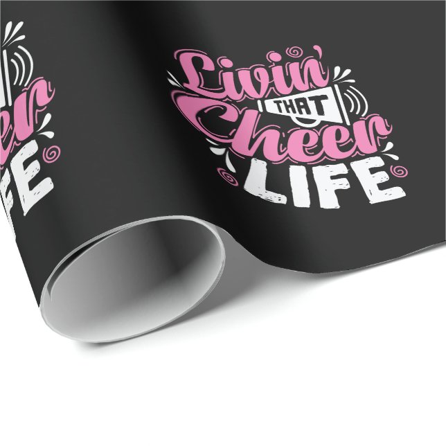 Papel De Presente Livin' that Cheer Life Cheerleader Sport turnen (Ponta do rolo)