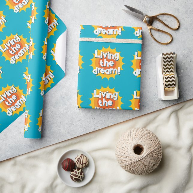 Papel De Presente Living the dream wrapping paper for retired one (Artesanato)