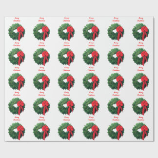 Papel De Presente Livro Branco da Wreath de Natal