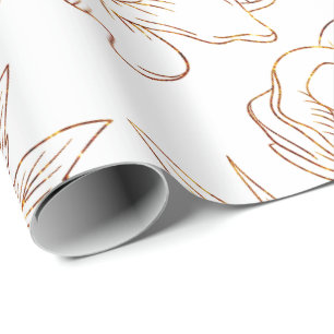 Papel De Presente Livro Branco e Dourado Elegante
