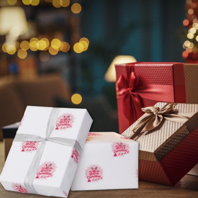 Papel De Presente Livro Branco e Vermelho de Mandala (Red and White Mandala Christmas Wrapping Paper; is a great way to show your holiday spirit.)